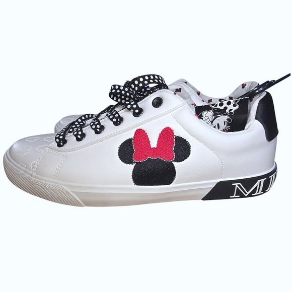 Ground Up Shoes - Ground Up Disney Minnie Mouse White Lace Up Sneakers Womens Size 9.5